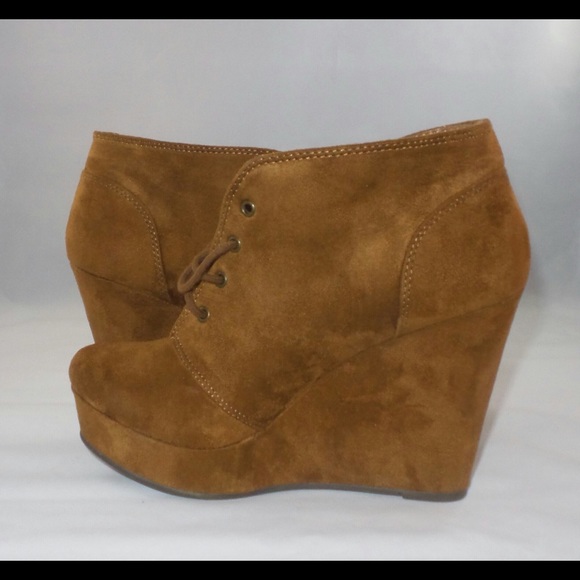 *SOLD* Suede Wedge Booties - Picture 2 of 4